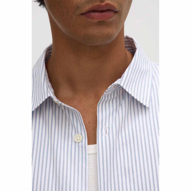 Assembly Label Alec Poplin Stripe Short Sleeve Shirt Blue/White Stripe image number 2